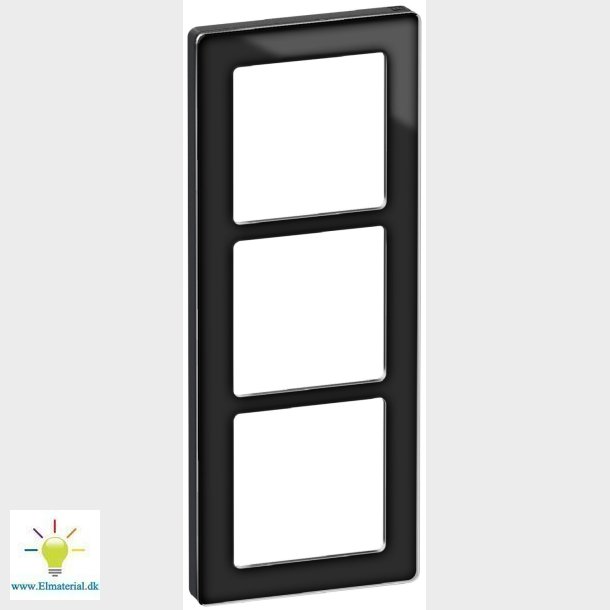 Fuga Pure Ramme Glas 3X1M Sort