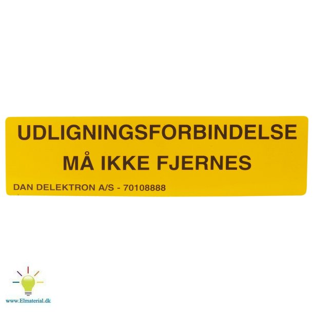 Skilt Udlign. M Ikke Fjernes