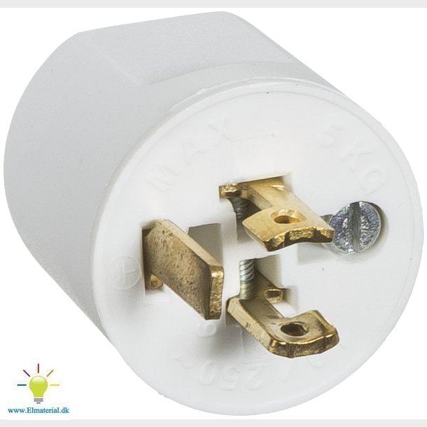 Lampestikprop 2L+J Hvid