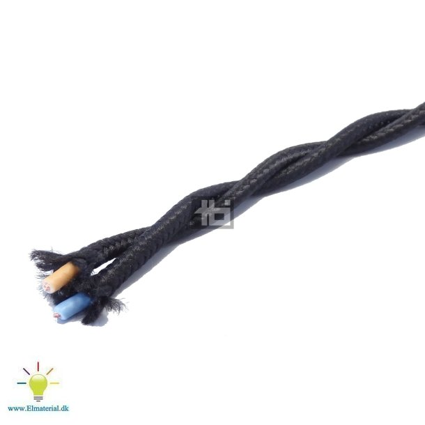 Stofledning Snoet 2X0,75 Sort