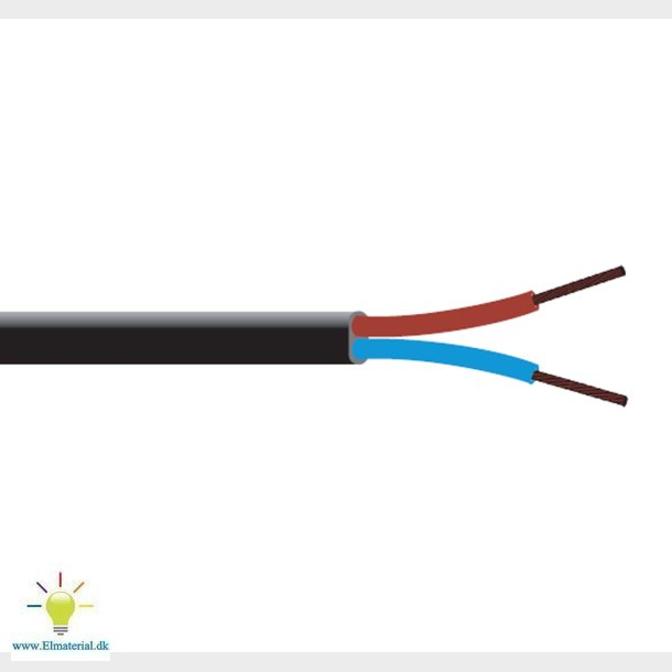 Ledning Pkafau 2X0,75 Sort R50