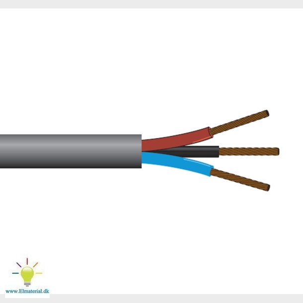 Ledning Pkaau 2X0,75 Sort R50
