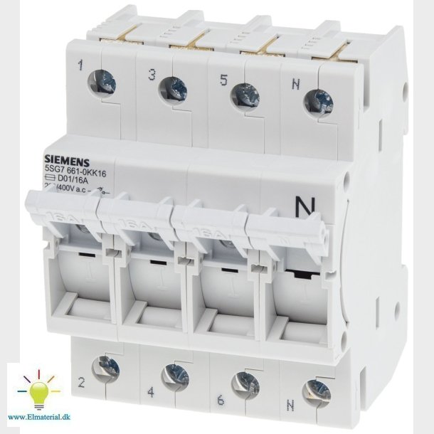 Sikringsafbryder 2-16A 3P+N