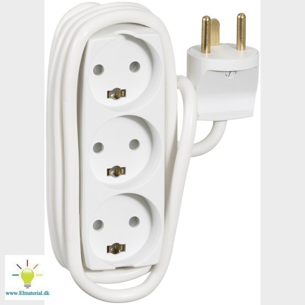 3-Stikdse M/J M/1,5M Hvid