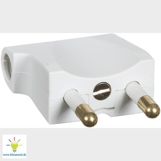 Stikprop U/J Flad Vinkel Hvid