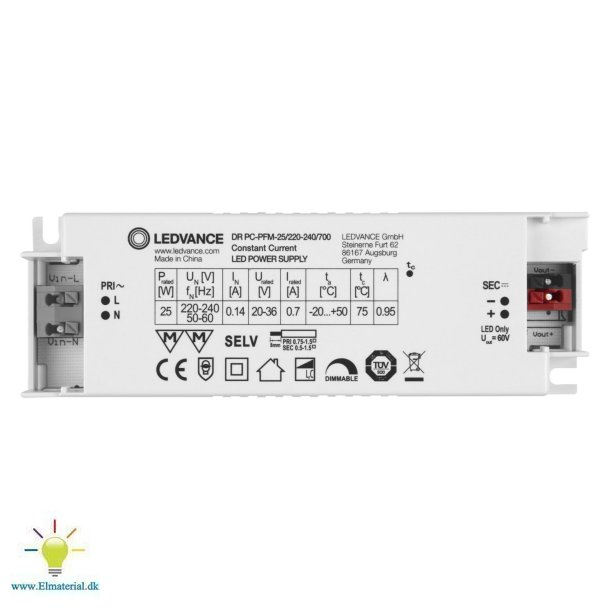 Led-drivrutin Pc-Pfm 25W 700Ma