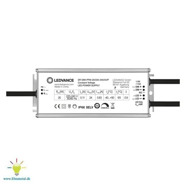 Led-drivrutin Dim-Pfm 20W 24V P