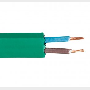 Platt kabel 2X1,5 Grön R100