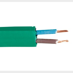 Platt kabel 2X1,5 Grön R50