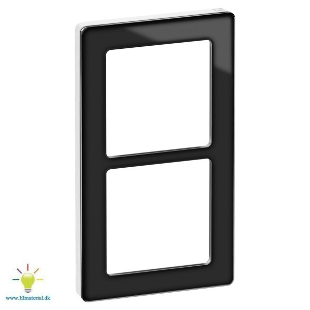 Pure Glas Ramme 2X1M Sort/Hvid