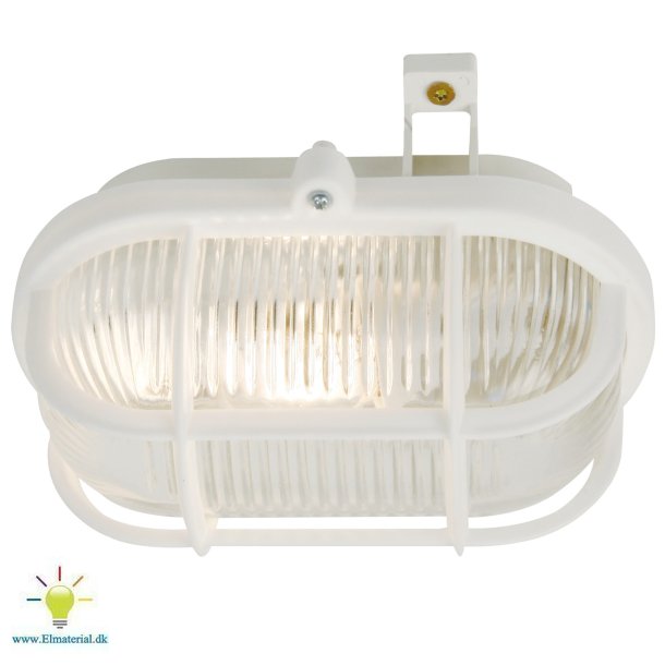 Skotlampe Oval E27 Hvid