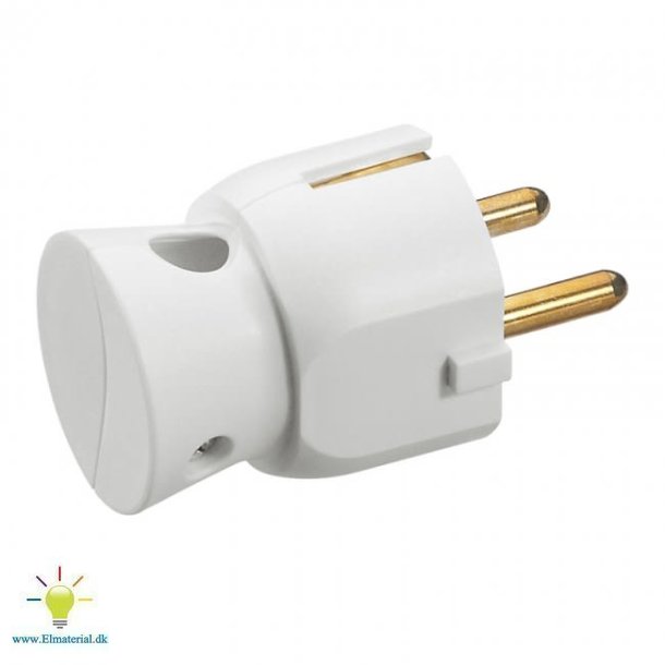 Stikprop Schuko M/J Vink Hvid