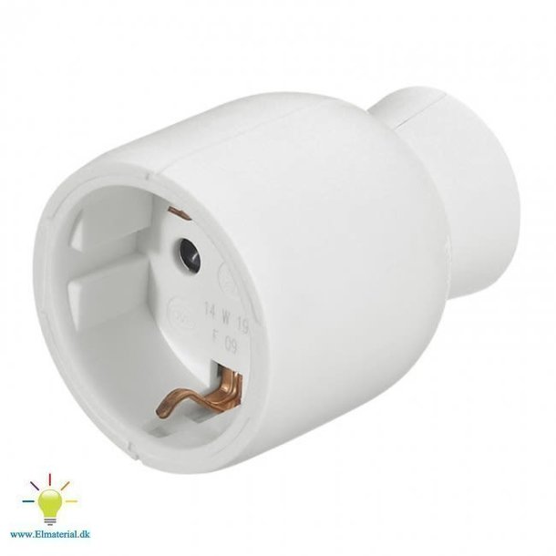 Mellemled Schuko M/J Hvid