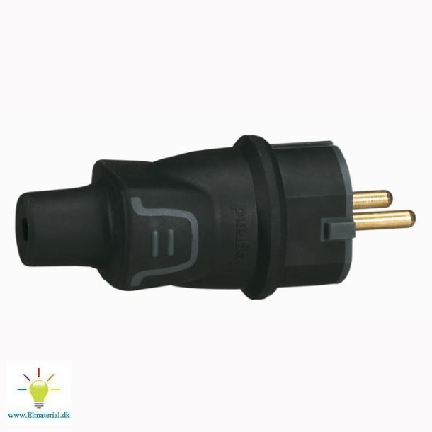 Stikprop Schuko M/J Gummi Ip44