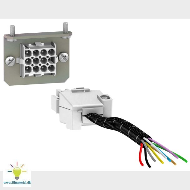 Stik 9P Han+Hun M/Ledn. Plug-I