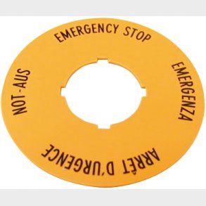 Nödstoppsskylt Gul M22-Xak1