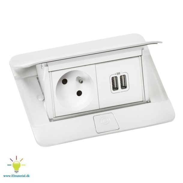 Popup Komp 4M Usb+Fb-Stik Hvid