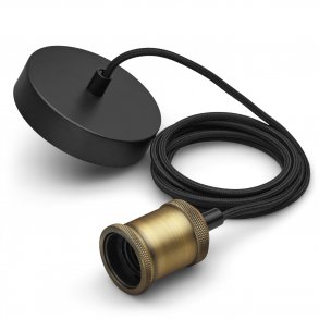 Pendel Ledn + Sockel E27 Guld