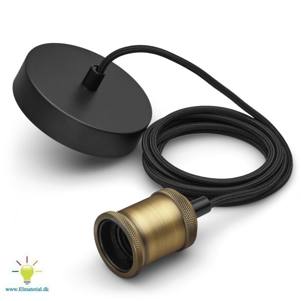 Pendel Ledn+Fatning E27 Guld