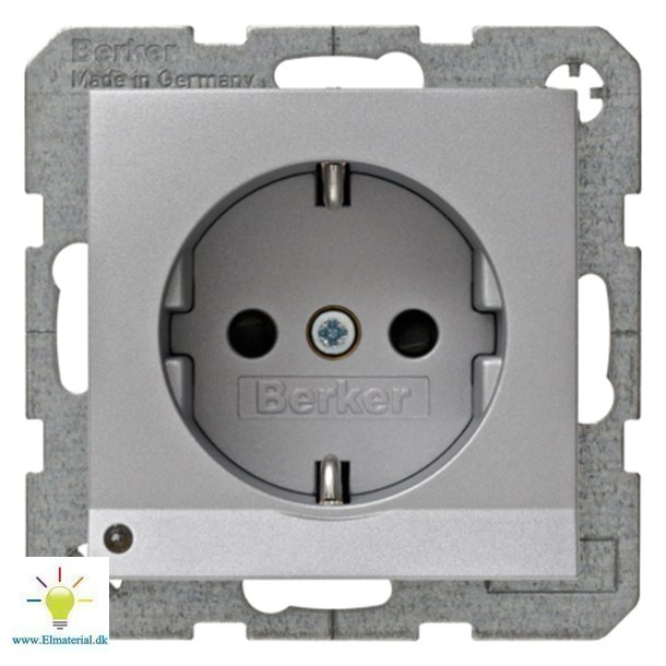 Stikkontakt M/Led Lys S/B Alu