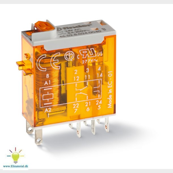 Rel S46 8A 2P 12Vdc M/Led