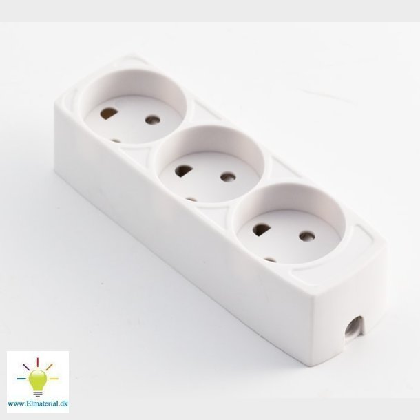 3-Stikdse U/J M/Dummy Hvid