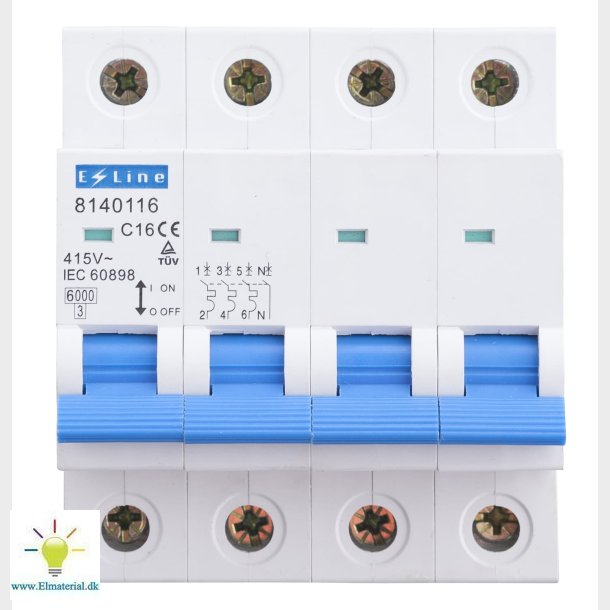 Automatsikring C 16A 3P+N