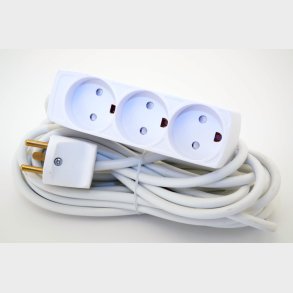 3-Stikdse M/J 5M Hvid