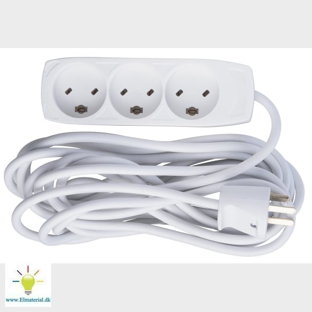 3-Stikdse M/J Edb 5M Hvid