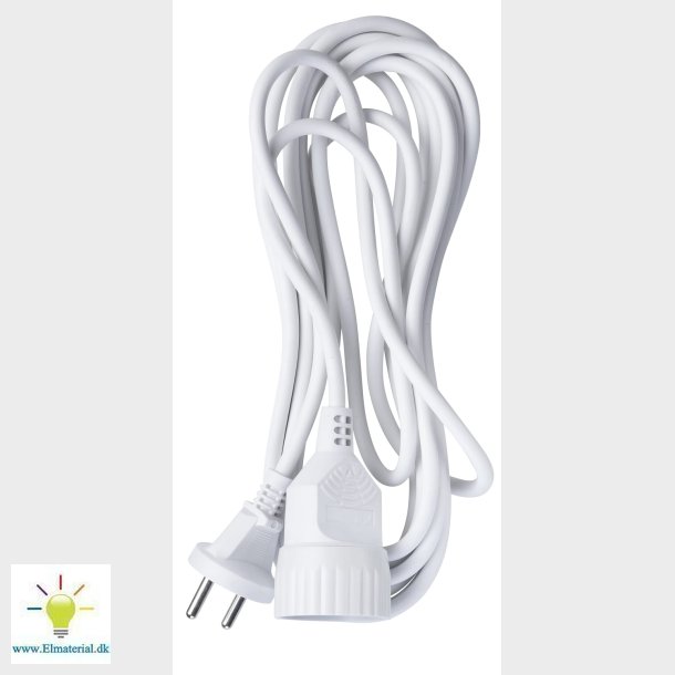 Forlngerledn. 5M 2X1 Hvid