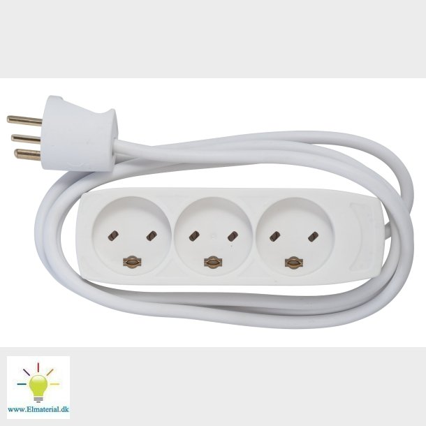 3-Stikdse M/J Edb 1,5M Hvid