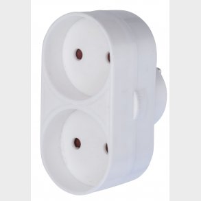 Dobbeltstik U/J 2R Hvid