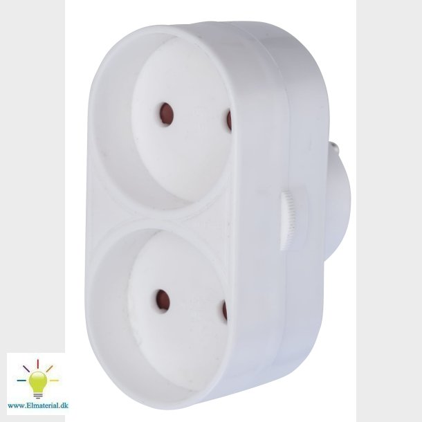 Dobbeltstik U/J 2R Hvid