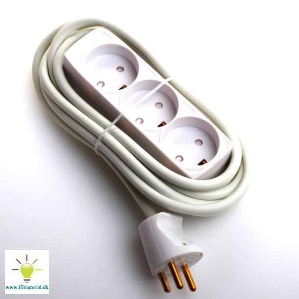 3-Stikdse M/J 3M Hvid