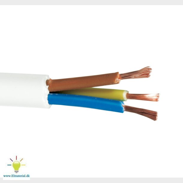 Ledn H05Vv-F 3G1,5 Hvid 5M