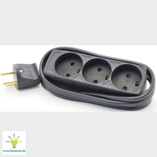 3-Stikdse M/J 1,5M Sort