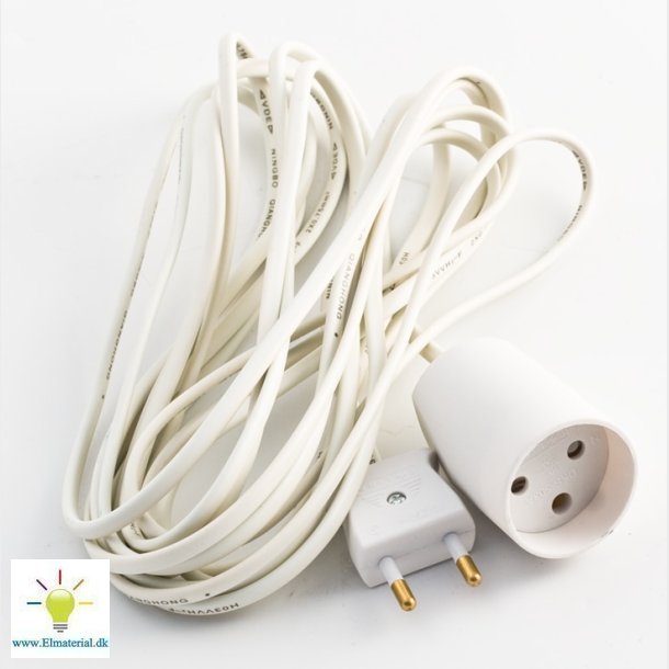 Forlngerledning U/J 2M Hvid
