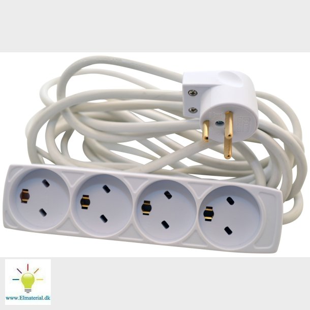 4-Stikdse Edb 5M Hvid