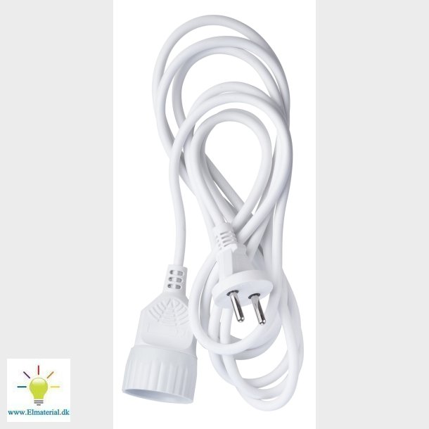 Forlngerledn. 3M 2X1 Hvid