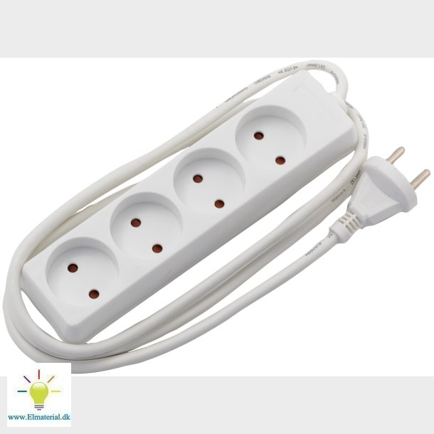 4-Stikdse U/J 1,5M Hvid