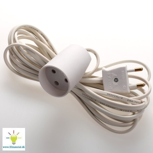Forlngerledning U/J 5M Hvid