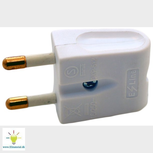 Stikprop U/J Flad E-Line+ Hvid