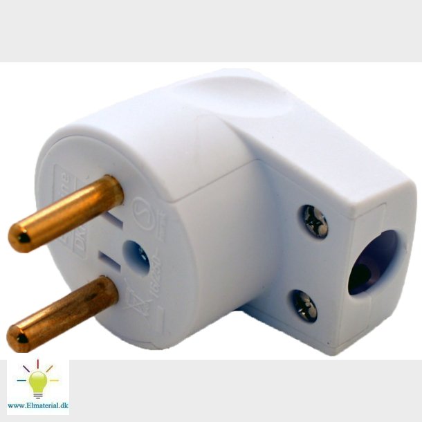 Stikprop U/J Rund Vinkel Hvid