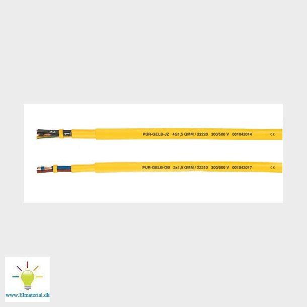 Styrekabel Pur-Gul-Ob 2X1,5
