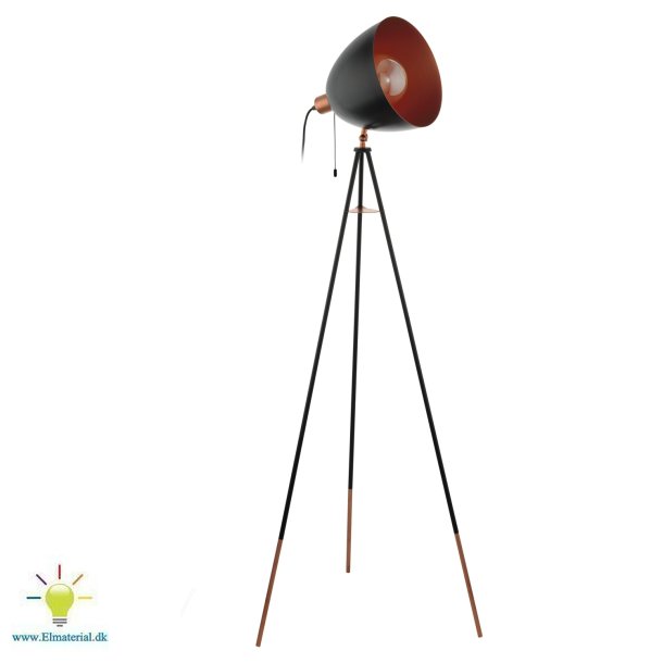 Eglo Chester Gulv Sort/Kobber