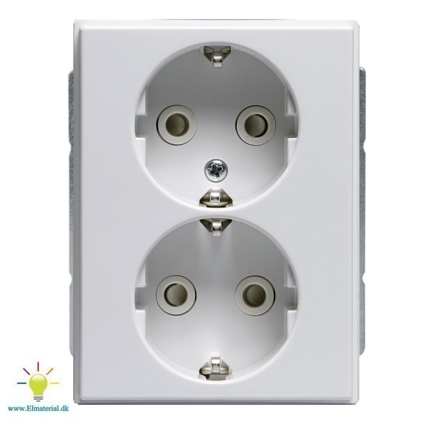 Stikk. Dobb. Semi 16A Hvid