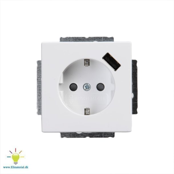 Usb-Stikk. Semi 16A/700Ma Hvid