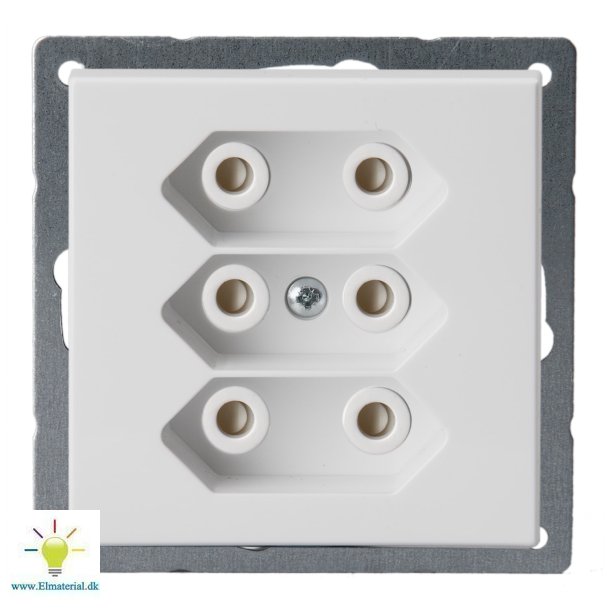 Stikk. 3Xeuro Semi 3X2,5A Hvid