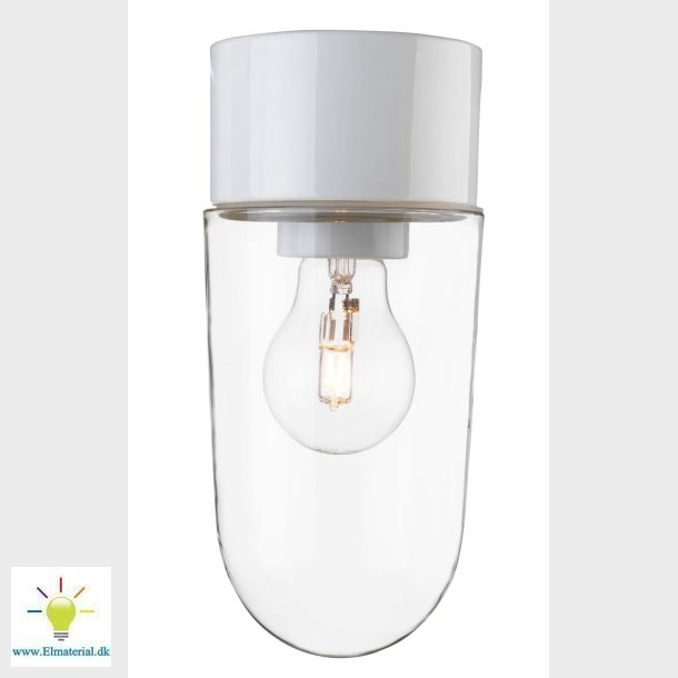 Armatur Stall E27 Hvid/Klar