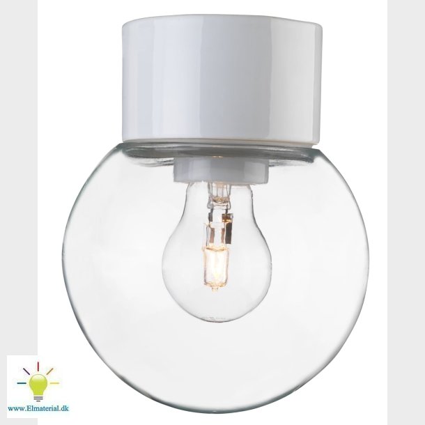 Glob 150 Lige E27 Hv/Klar Ip54